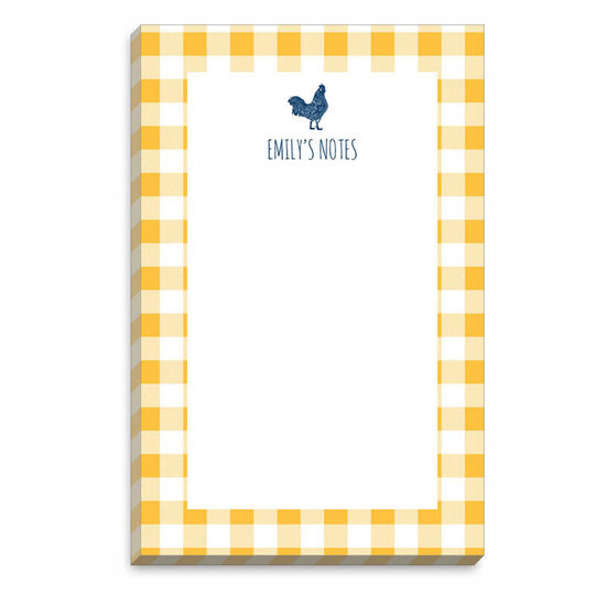 Yellow Gingham Rooster Notepads